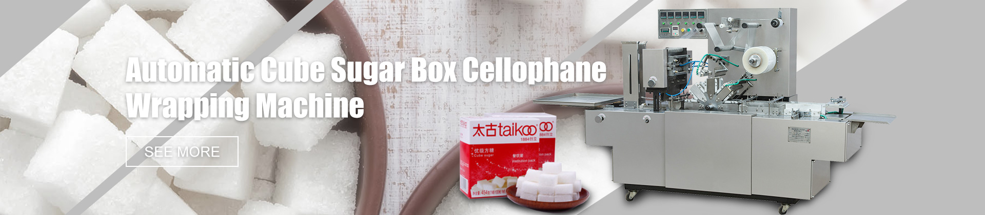 Cube Sugar Box Cellophane Wrapping Machine